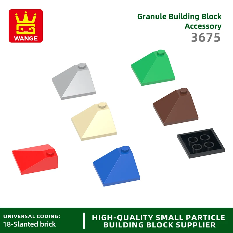 Wange 66Pcs/lot 3675Plates Slope Brick 3x3 Dots Block Moc Accessories Compatible with Brick DIY Children's Toy Assembly Parts