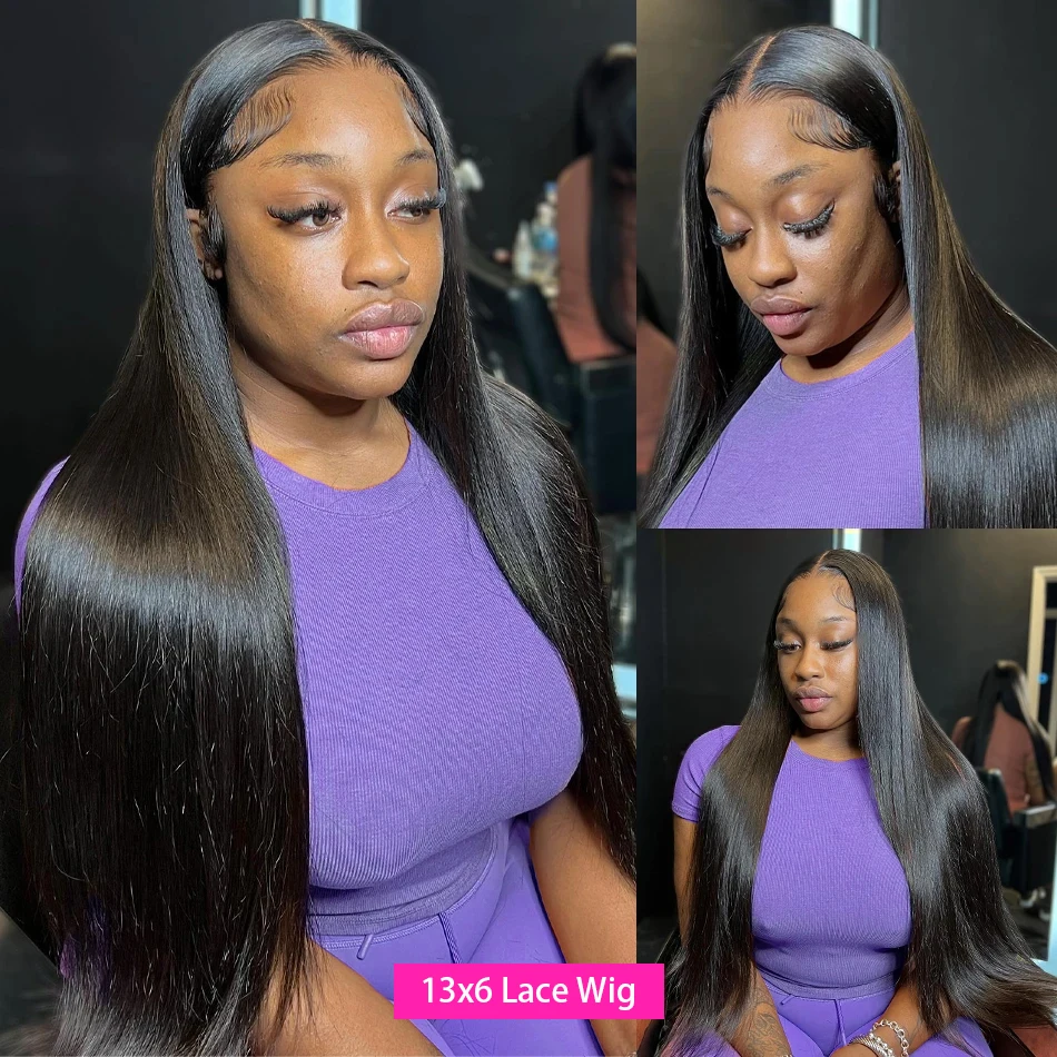 250% 40 44 Polegada peruca frontal de renda reta 13x6 hd perucas frontais de renda cabelo humano 13x4 osso peruca frontal de renda reta para mulher