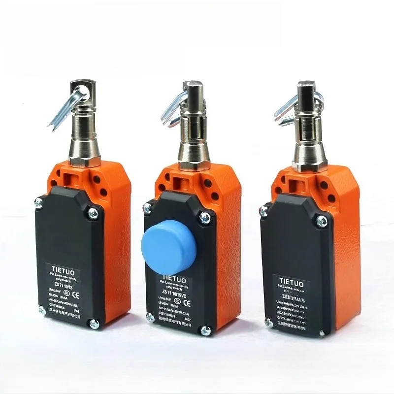 600V 10A  Manual/Automatic Cable Travel Limit Switch ZS-7110-1SVD ZS-7120-VD Safety Emergency Stop Switch Pulling Rope Switch