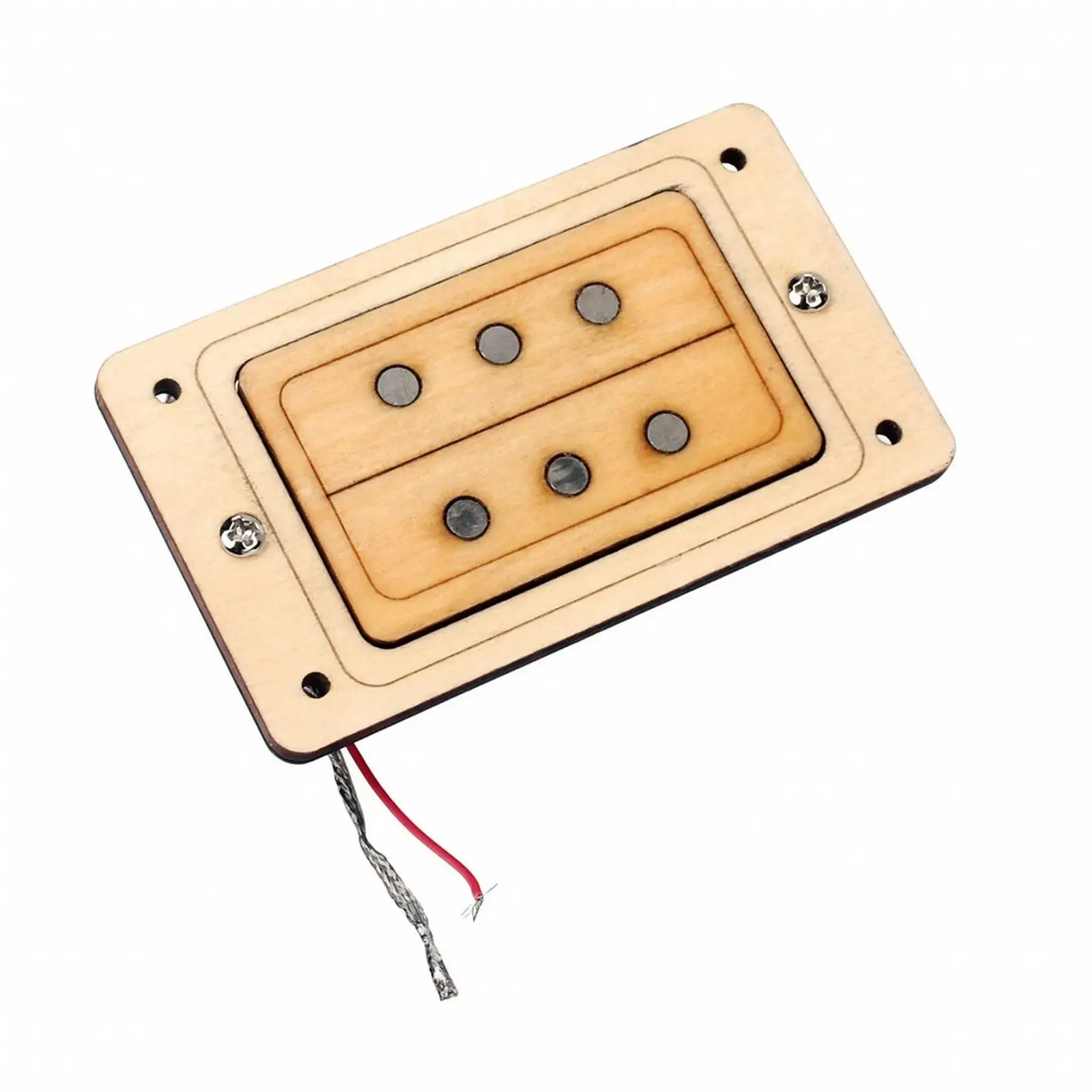 Music Pickup Frame for Guitar Builders Replacement Part Wood Grain Face Metal Lumber Structure 3 String Design