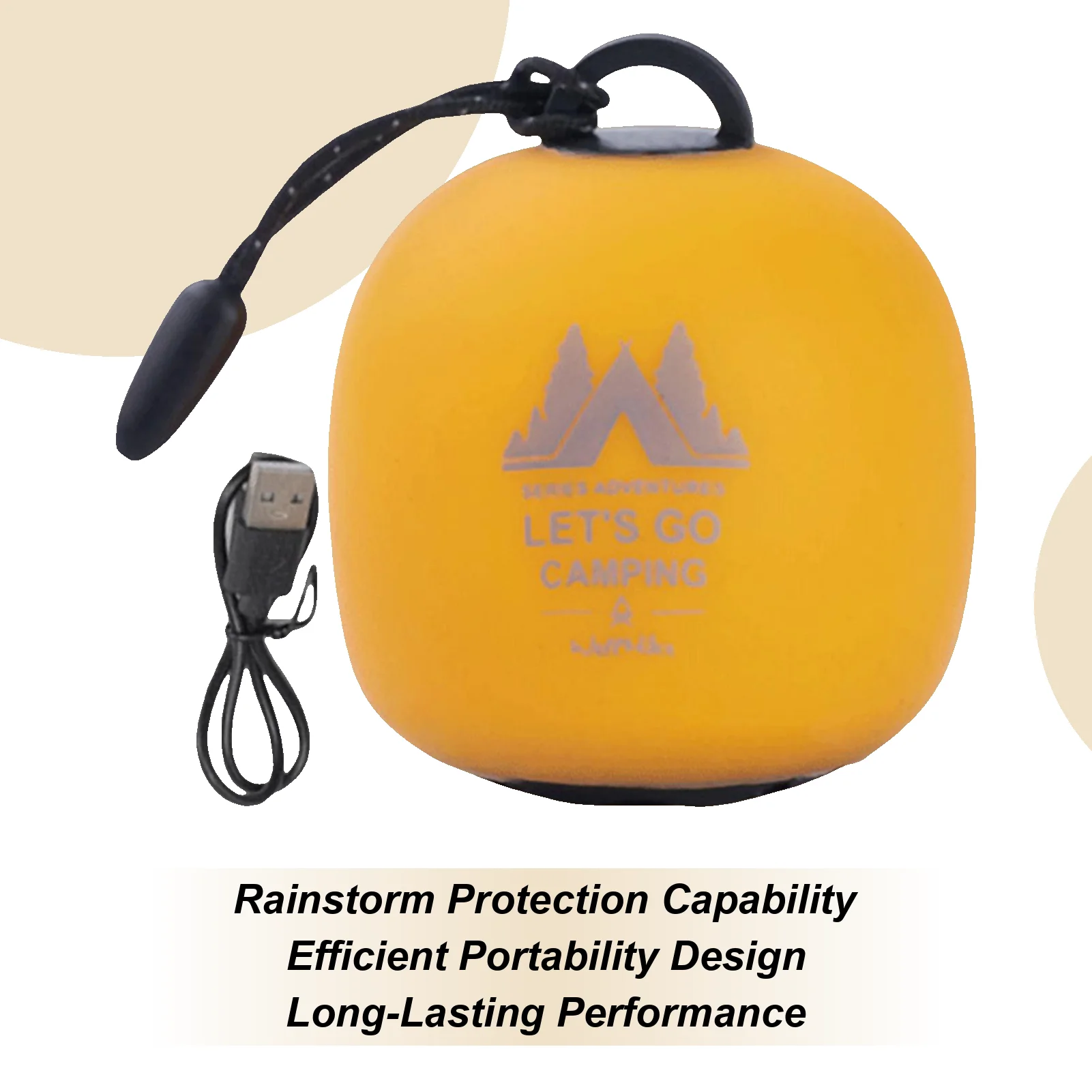 

Перезаряжаемый фонарь для кемпинга, электрическая силиконовая лампа с 5-режимным регулируемым портативным уличным фонарем для кемпинга, пешего туризма, дороги