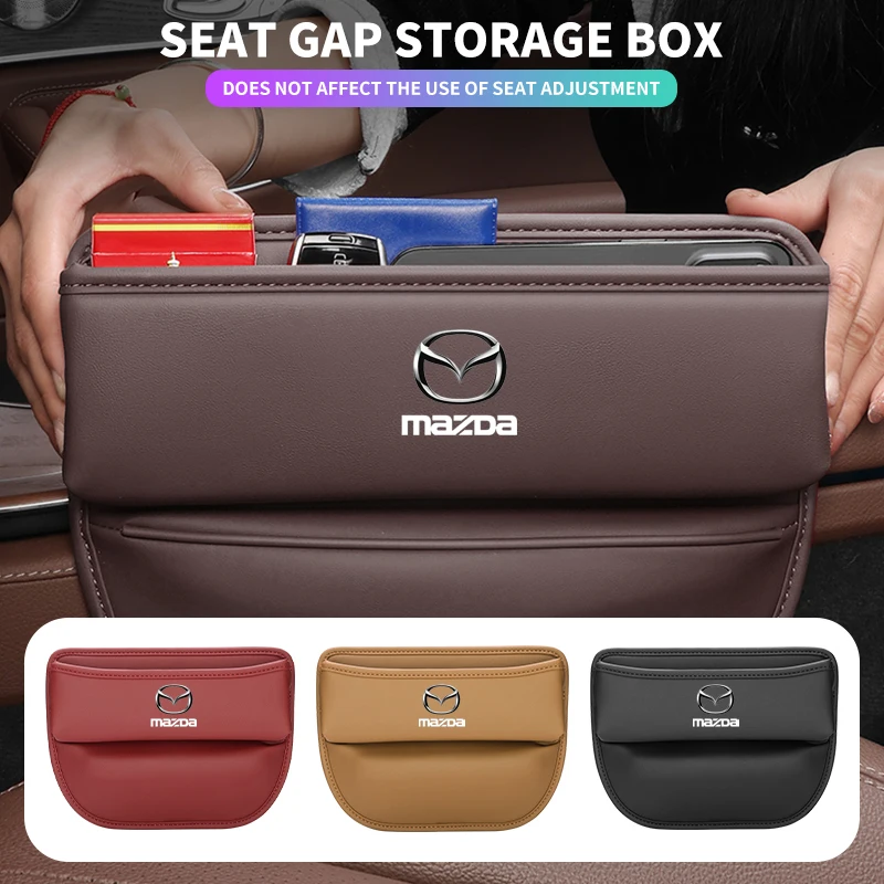 

PU Leather Car Seat Side Storage Pocket Suede Gap Filler Organizer Box For Mazda 3 Alexa CX-30 CX30 CX5 CX 5 CX-5 CX8 CX9 CX4