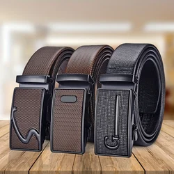 Men Belts Metal Automatic Buckle Brand High Quality Belts for Men Famous Brand Luxury Work Business Strap