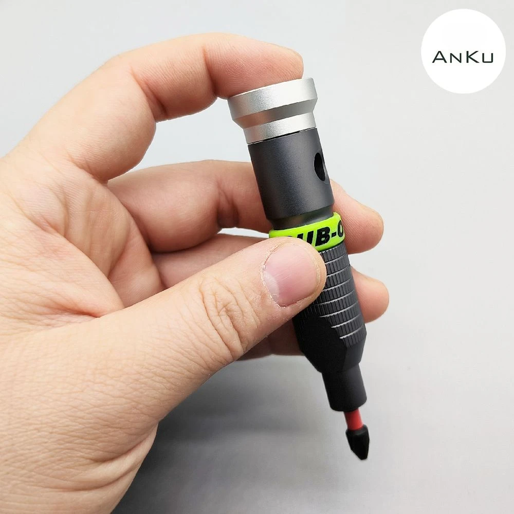 ANKU Precision Screwdriver Bit Set Repair Tool Kit Magnetic 6.35mm Bit All Aluminum Screw Driver Tip Mini Tools 360° Rotation