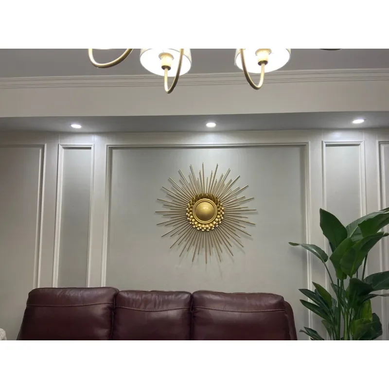 Sunflower Metal Wall Art Wrought Iron Hollow Hanging Decor for Living Room Dining Room Background Wall Decoration Pendant