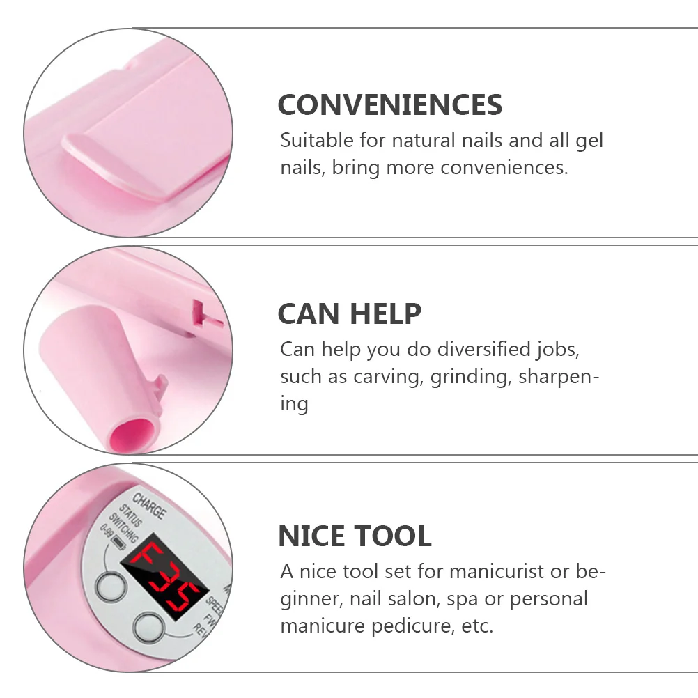 Máquina de archivo eléctrica para manicura, pedicura, herramientas de pulido de uñas, broca, suministros de pulido, resistente a la corrosión, a prueba de óxido