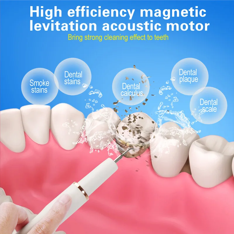 Electric Tooth Cleaner Ultrasonic Scaler Dental Calculus Remover Teeth Tartar Eliminator Sonic Plaque Stain Stone Removal Device