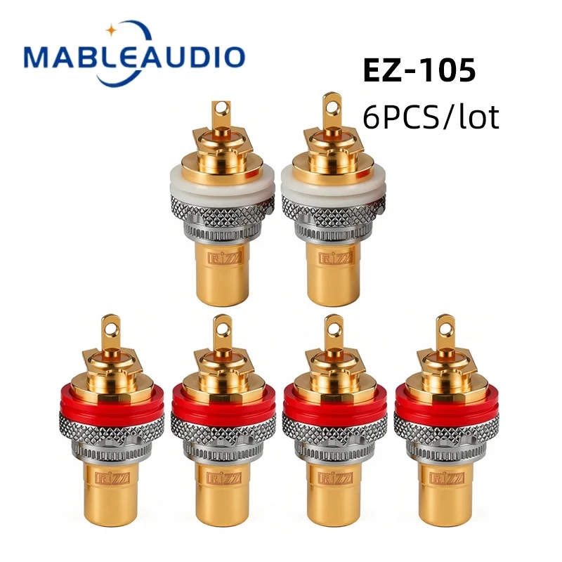 105 Audio RCA Jack Chassis Mount Phono Socket Gold Plated Low Resistance Terminal For Amplifier HiFi Audio Equipment