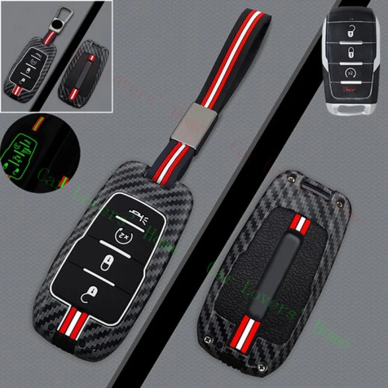 

A++Zinc Alloy Silicone Car Key Case Cover Bag For Dodge Ram 1500 2500 3500 2019-21