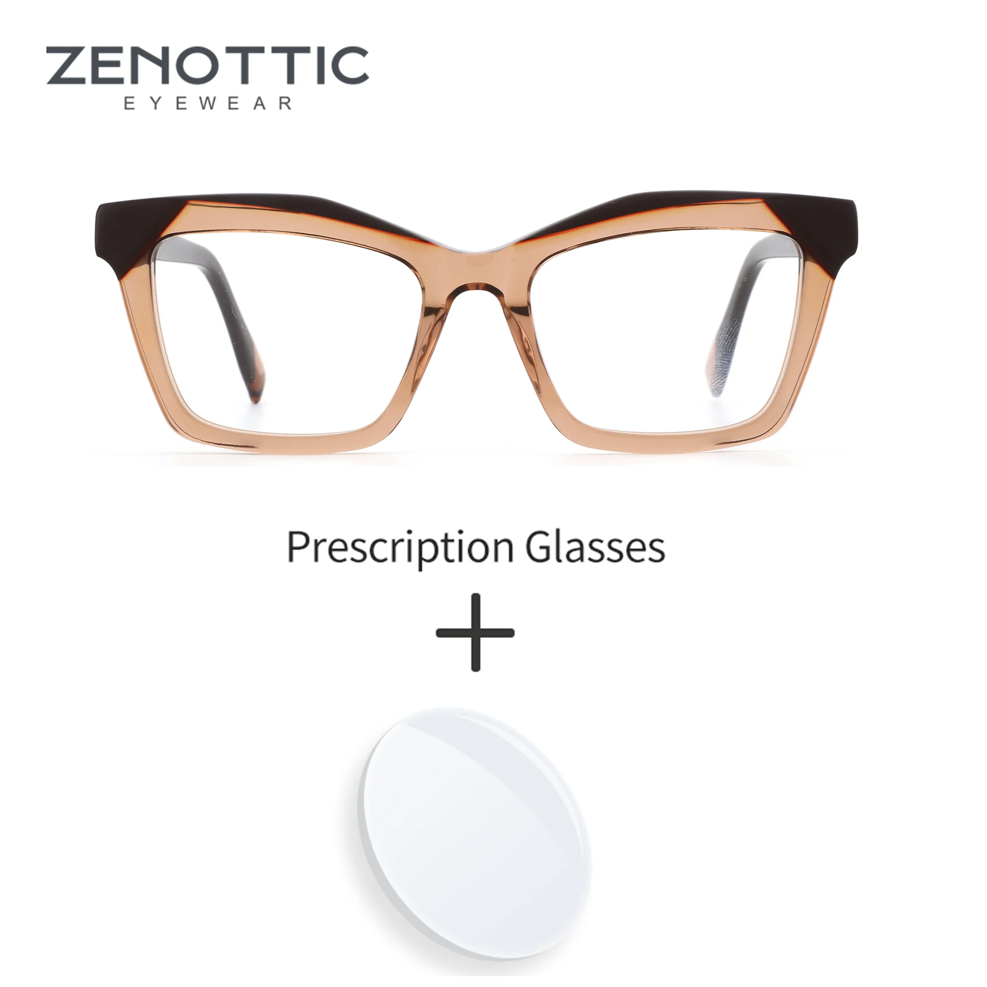 

ZENOTTIC XS Size Custom Prescription Glasses Women Butterfly Acetate Frame For Myopia And Progressive Grade Optical Eyewear