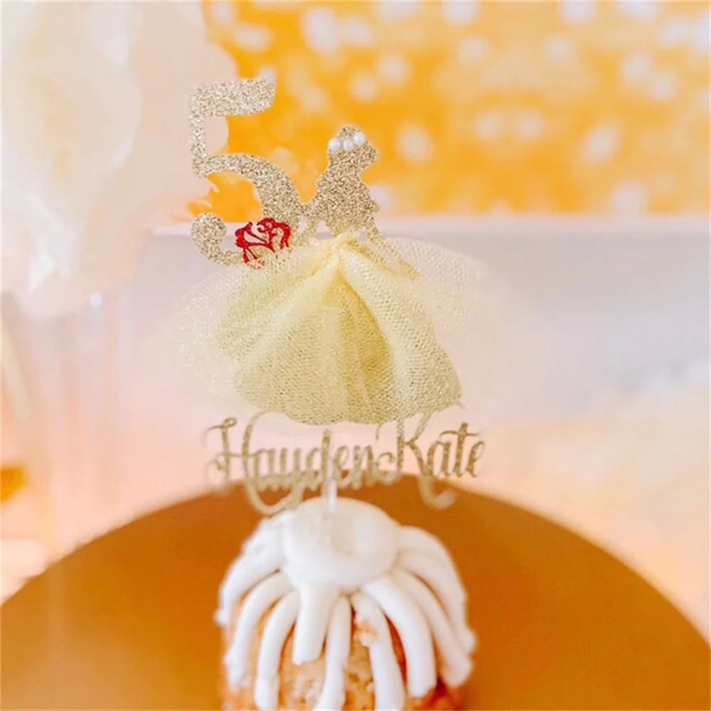 Princess Glitter Cake topper, beauty and beast cake topper, personalized cake topper, personalized cake topper