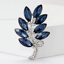 New Crystal Glass Ear of Wheat Brooches for Women Unisex Botanical Pins 4-color Available Casual Party Accessories Gifts