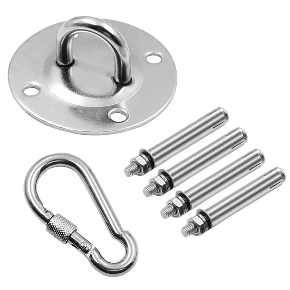 1Set Yoga Sandbag Swing Gym Accessories Swing Hooks Stainless Steel with 4 Screws Wall Mount Anchor Hooks Hammock Heavy Duty
