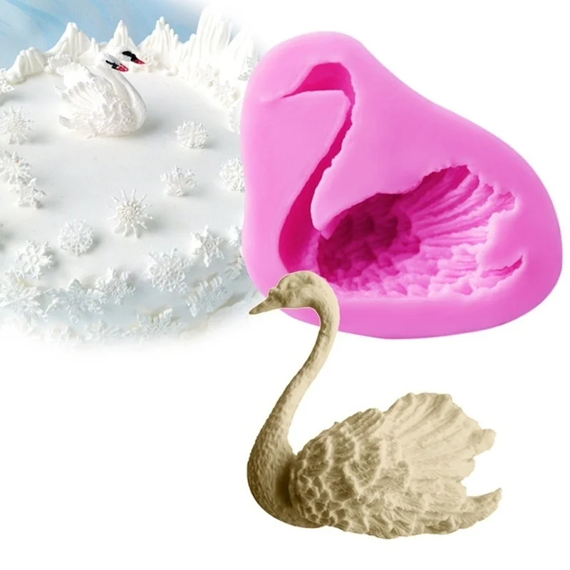 3D Swan Shape Candy Mould Silicone Soap Mold Fondant Cake Chocolate Stencils Kitchen Pastry Baking Cake Decorating Tools