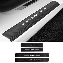 For Nissan Leaf 4PCS Car Door Threshold Decorative Sill Scuff Plate Fashion Stickers Auto Cover Panel Step Protector Accessories