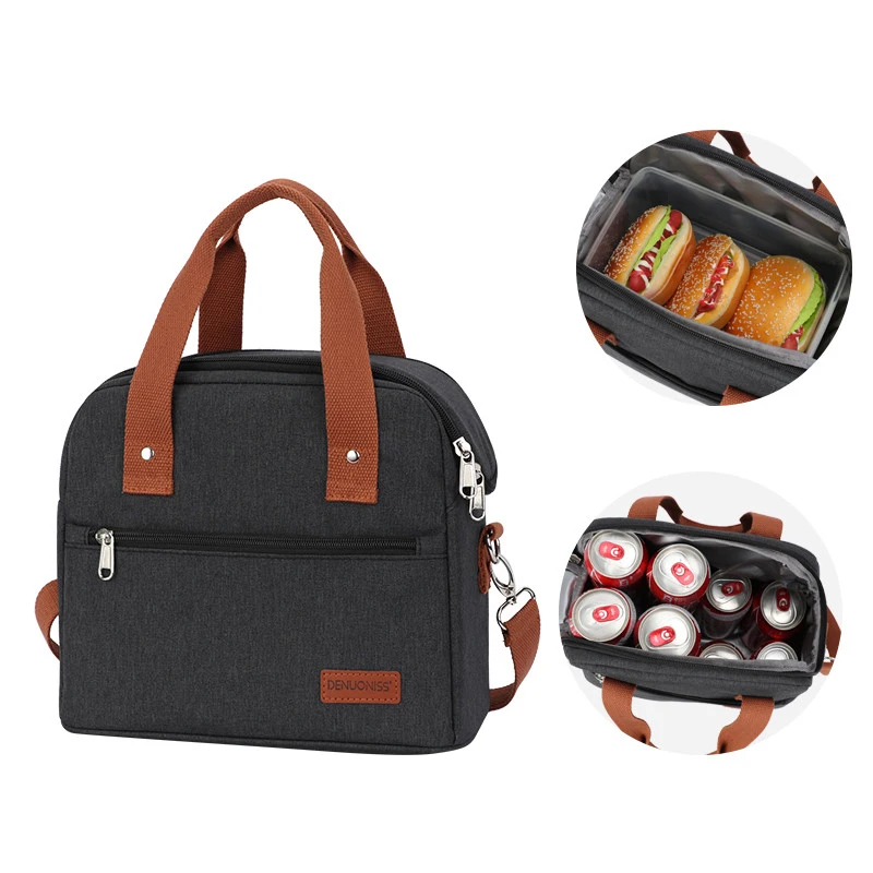 

Large Women Lunch Bag Thermal Insulated Bread Bag Leakproof Portable Cooler Beer Bags Shoulder Strap Ice Pack Keep Food Fresh