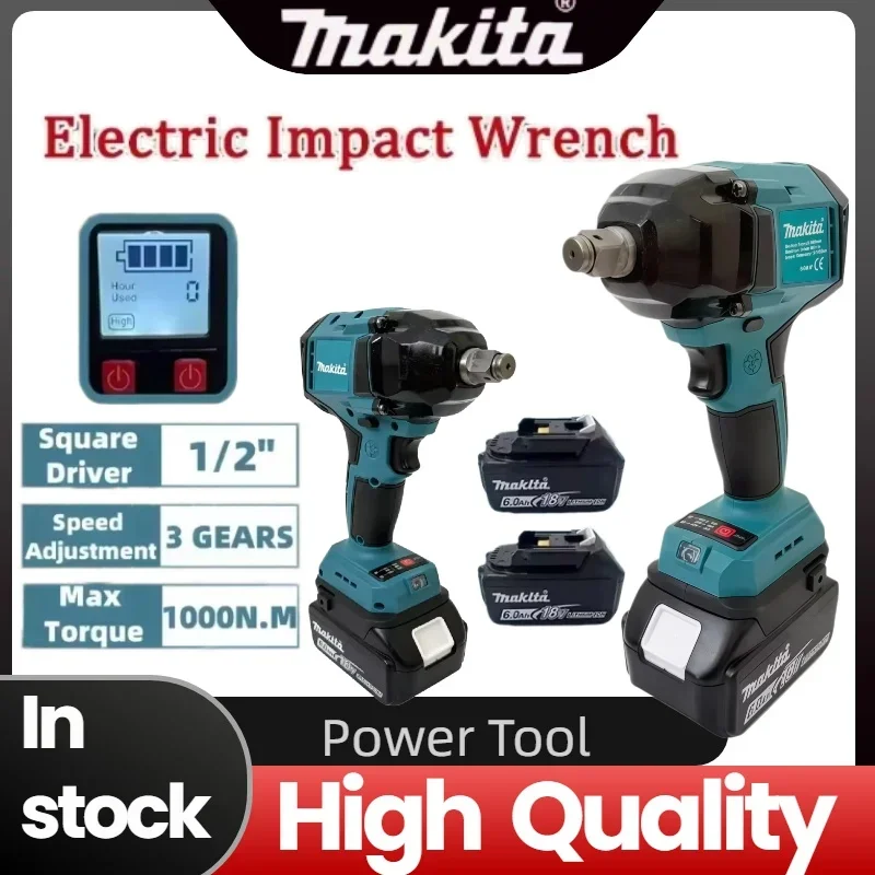 

Makita Brushless Digital Display Electric Impact Wrench Cordless Electric Torque Wrench 1/2 Inch Screwdriver Power Tool for 18V