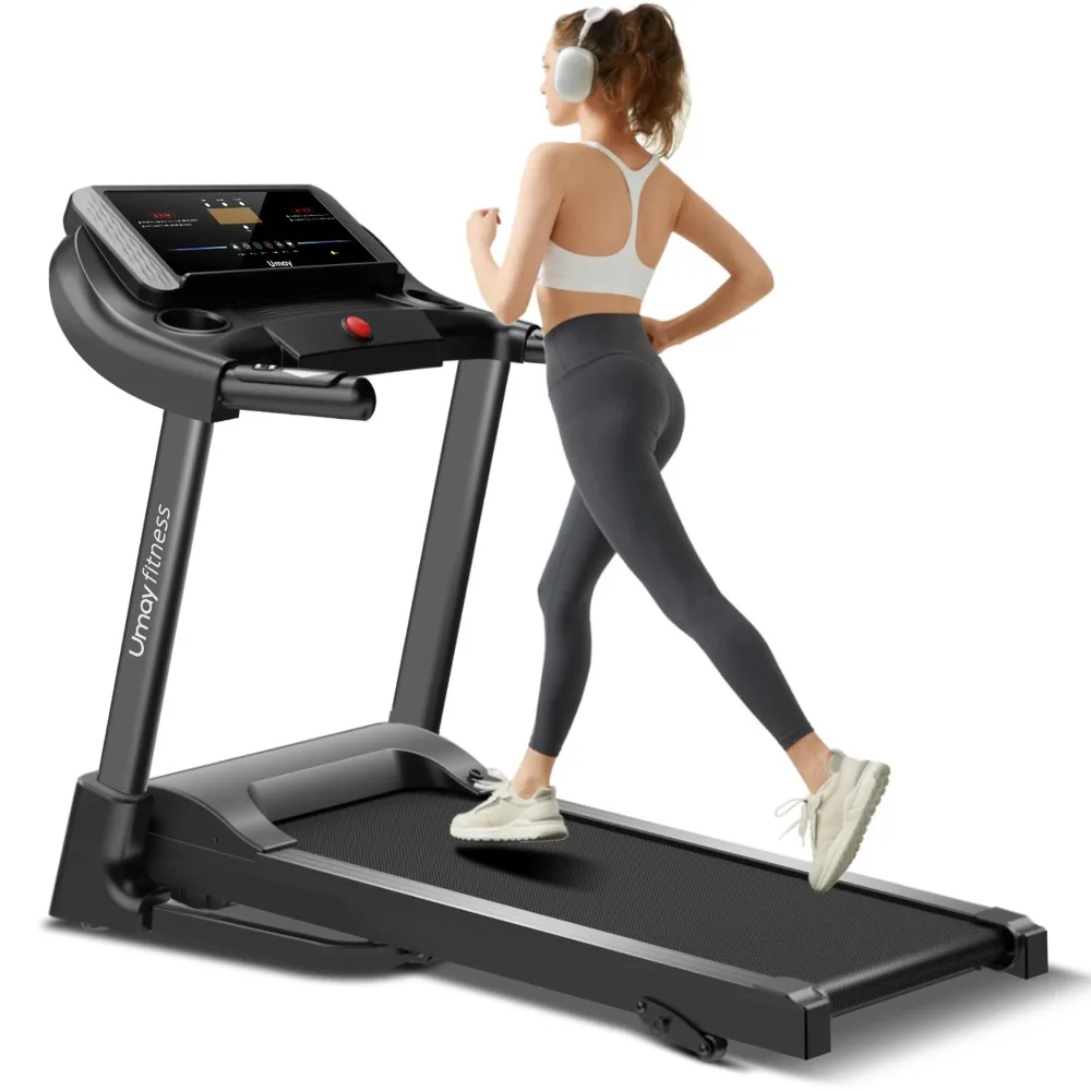 

2024 New Fitness Home Folding Incline Treadmill with Pulse Sensors, 3.0 HP Quiet Brushless, 300 Lbs Capacity