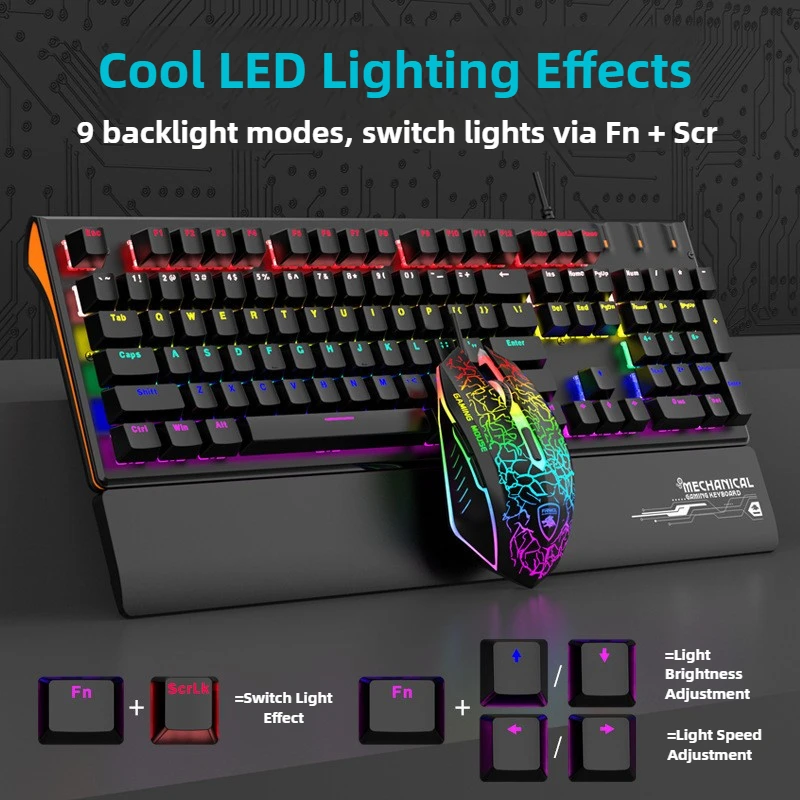 XT10 لوحة مفاتيح كمبيوتر سلكية مريحة ملونة RGB مسند المعصم لوحات مفاتيح الألعاب الميكانيكية مع مسند راحة اليد لأجهزة الكمبيوتر المحمول وسطح المكتب