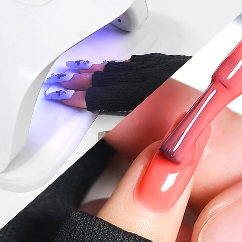 1 paio di guanti per Nail Art guanti per unghie Anti UV guanti per la protezione delle unghie strumenti per Nail Art lampada a LED guanto per radiazioni Manicure strumento per unghie