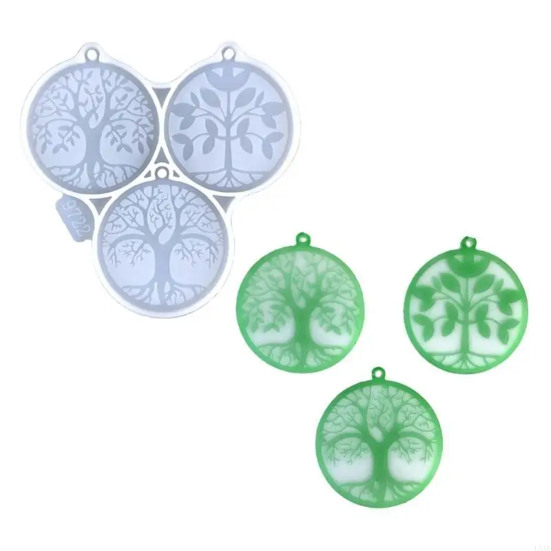  Round Life Tree Keyring Mold Durable Silicone Mold Epoxy Resin Keychain Mould