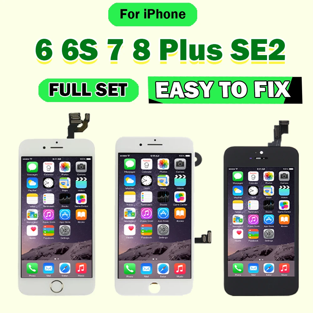 

Дисплей для iPhone 6 6S 7 8 Plus SE 2020 6P 6SP 7P 8 P SE2, полный комплект, сменный сенсорный дигитайзер в сборе с камерой