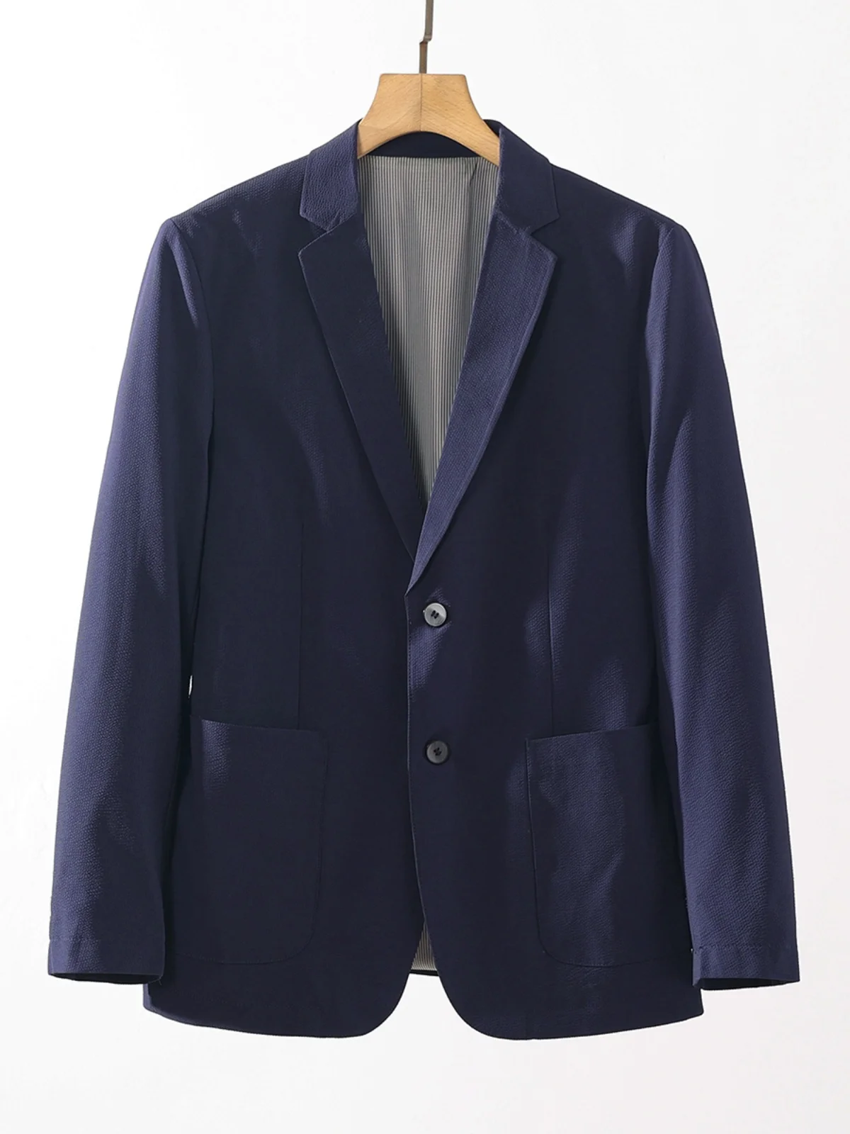 

Мужская деловая повседневная куртка однотонного цвета, осенняя, вертикального кроя, простой дизайн, удобная посадка, однобортное пальто