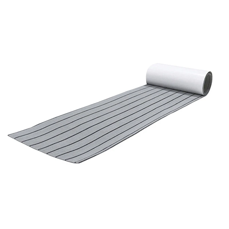 2Pcs 6MM Self Adhesive EVA Foam Teak Sheet Marine Boat Yacht Synthetic Decking Foam Floor Mat Flooring Gray 240X45cm