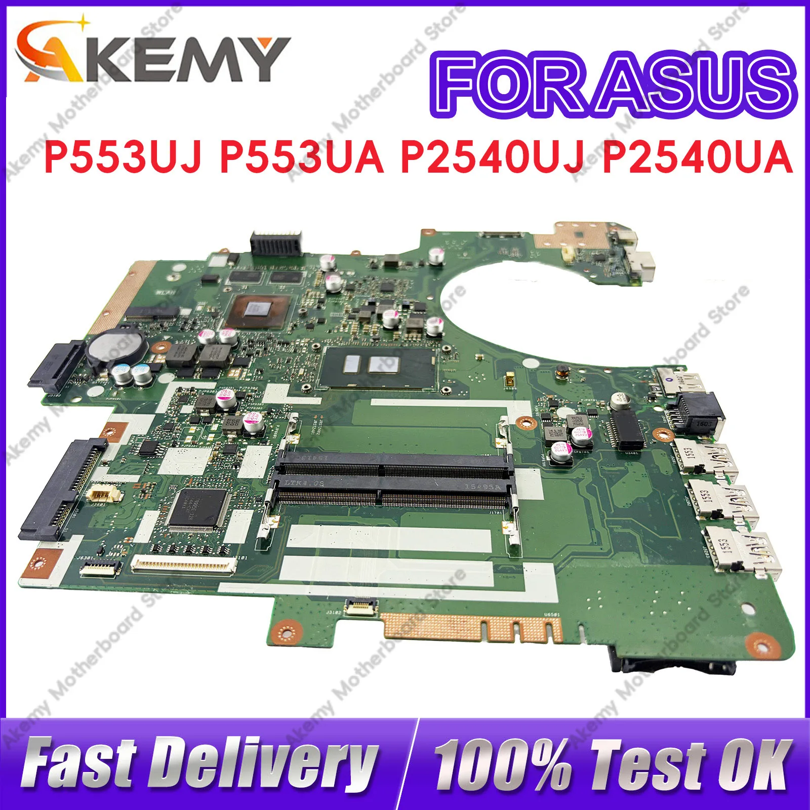 P553UJ PX553U Laptop Motherboard For ASUS ProArt P553UJ PE553U RPO553U P553U Notebook Mainboard With I3 I5 I7 CPU 100% tests OK
