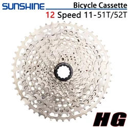 MTB Bicycle Cassette 12S 11-51T 11-52T HG Flywheel Mountain Bike 12S Sprocket For DEORE M6100 M7100 M8100 XTR M9100 SX NX GX XX1