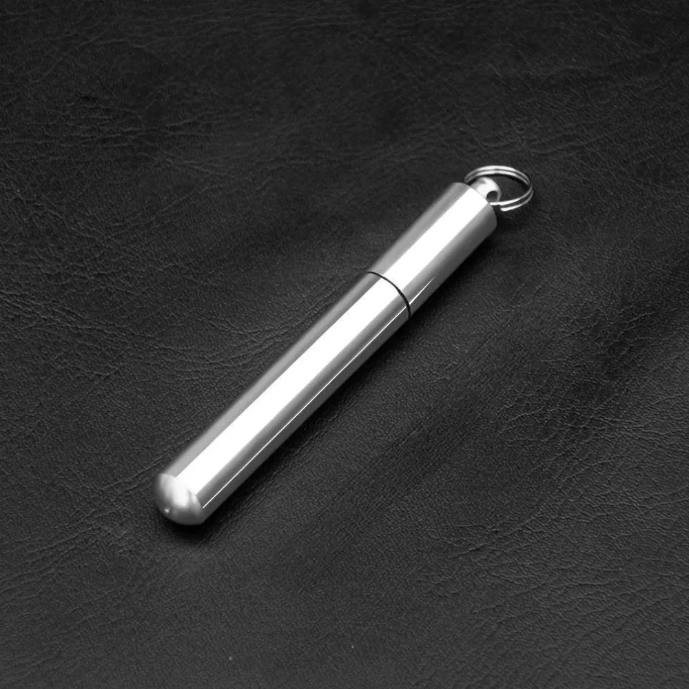 New Hot Portable Aluminum Alloy Toothpick Holder Waterproof Sealed Storage Bottle Outdoor Mini Metal Toothpick ContainerKeychain