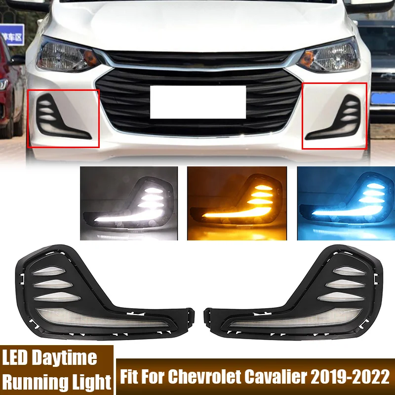 

2Pcs/Pair Front Car Lights LED Daytime Running Light Left, Right Turn Signal Lamp Fit For Chevrolet Cavalier 2019 2020 2021 2022