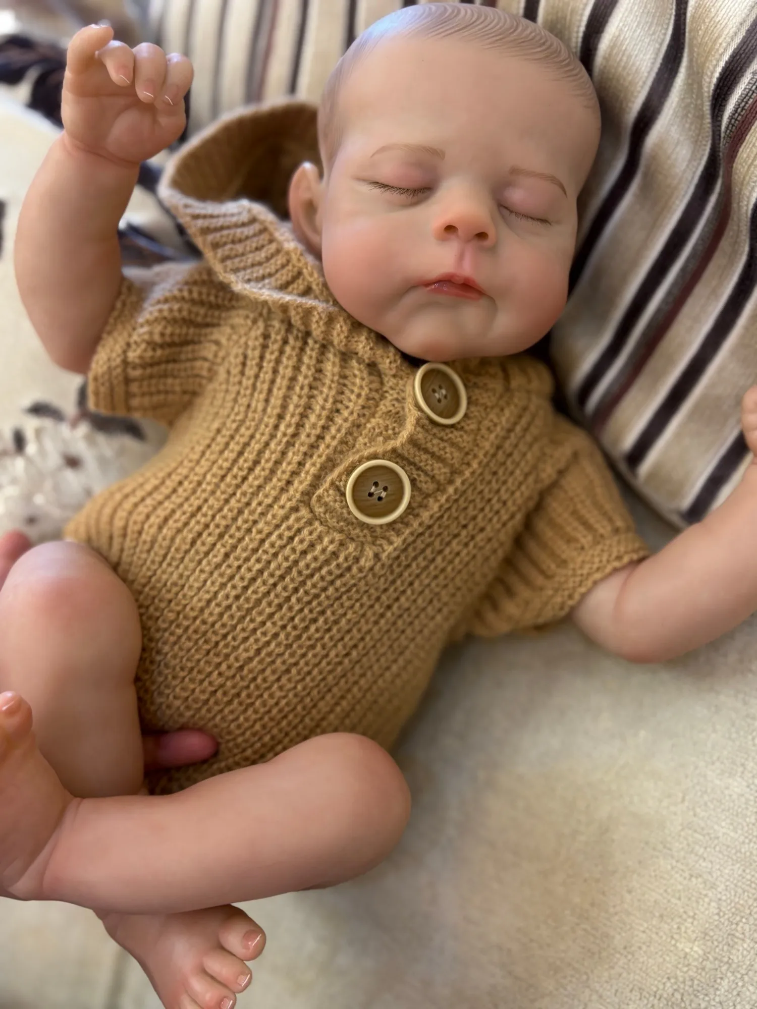 19 Inch Painted Soft Cloth Bebe Realistic Reborn Baby Newborn Baby Doll Toys With Painted Hair For Children Muñecas Para Niñas