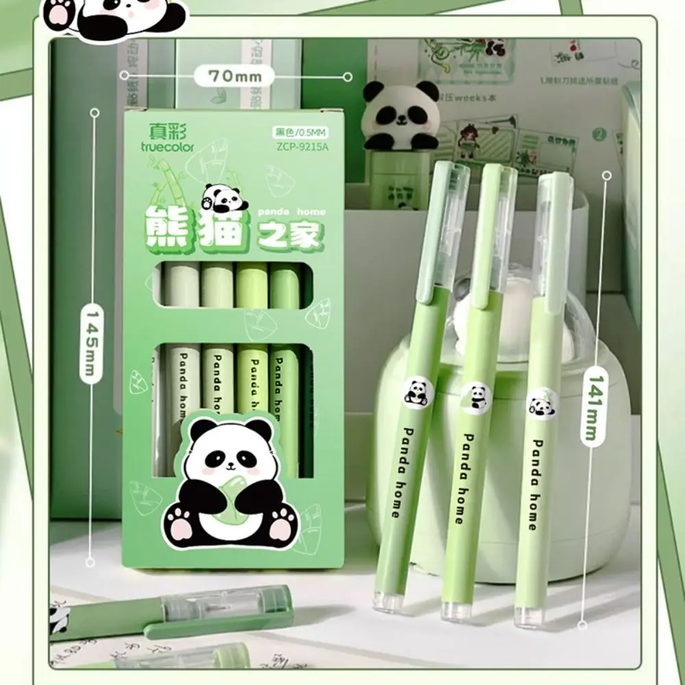 6PCS/Box Simple 0.5MM Black Ink Straight Liquid Pen Writing Tool Quick Drying Neutral Pen Capybara Ballpoint Pen Gift