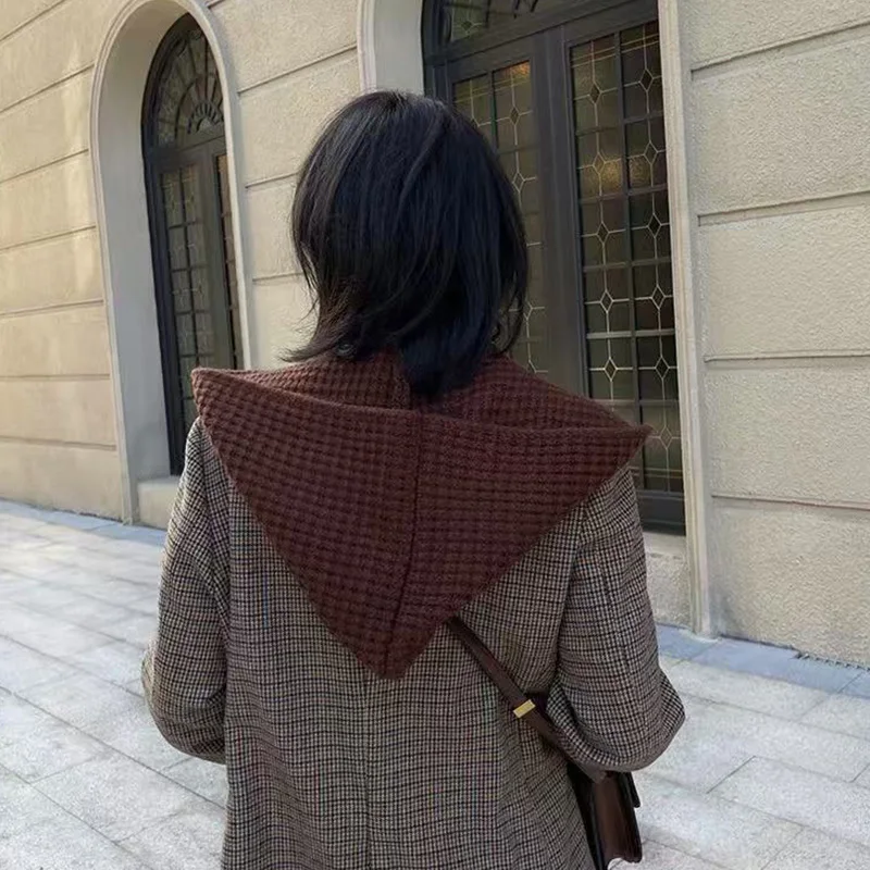 Hat and Shawl Integrated Warm Outer Layer High End Windproof and Cold Proof Neck Protection Scarf New Autumn Winter Hooded Scarf