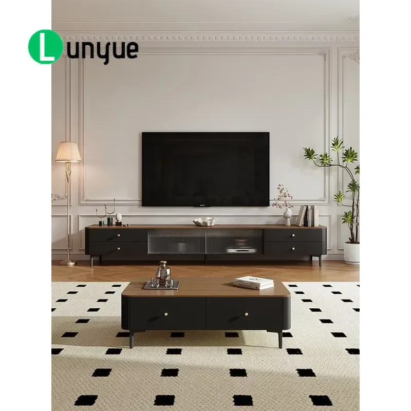 Modern Minimalist Wooden TV Floor Stand Universal Independent Bracket for Living Room Furniture Sturdy Space Saving Design