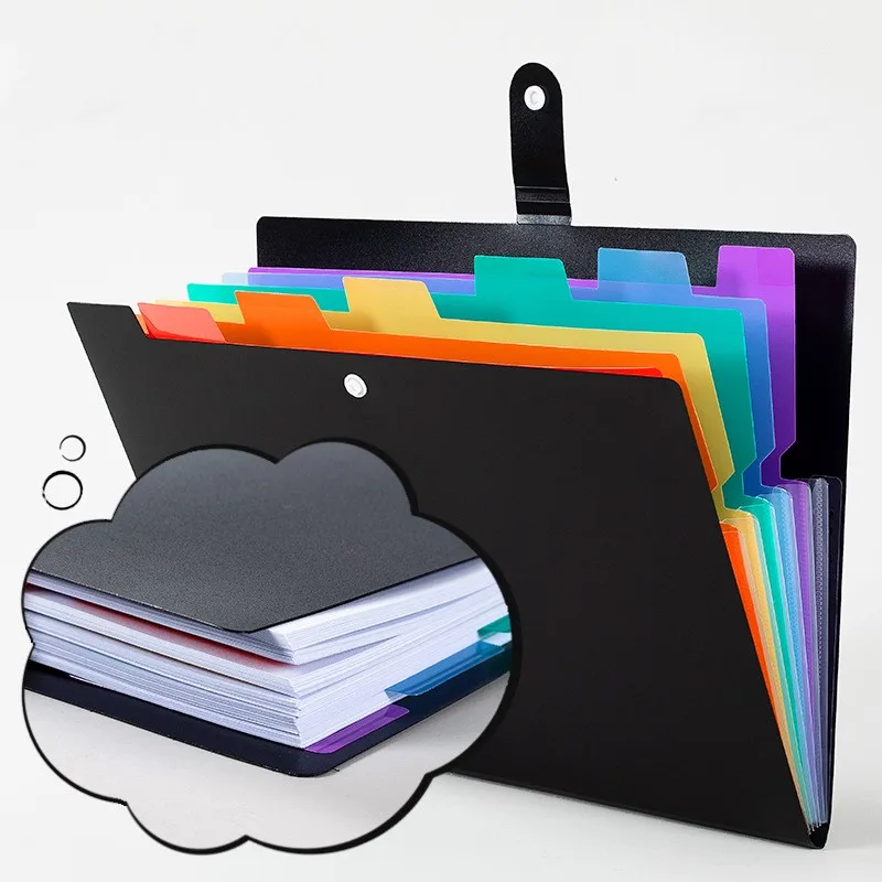 

A4 File Bag Multi-Layer Classification Color Label Student Test Paper Storage Organ Bag Office Organize Expanding File Folder