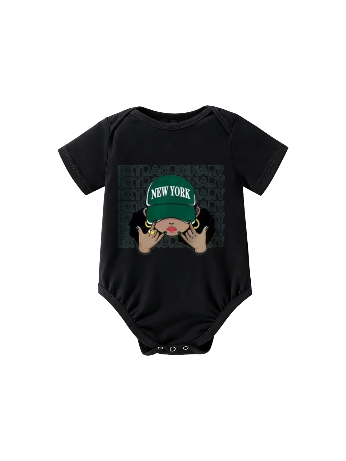 

Children's Bodysuit Round Neck NEW YORK Cap Girl EXTRAORDINARY Graphic Unisex For Boys Girls Urban Style