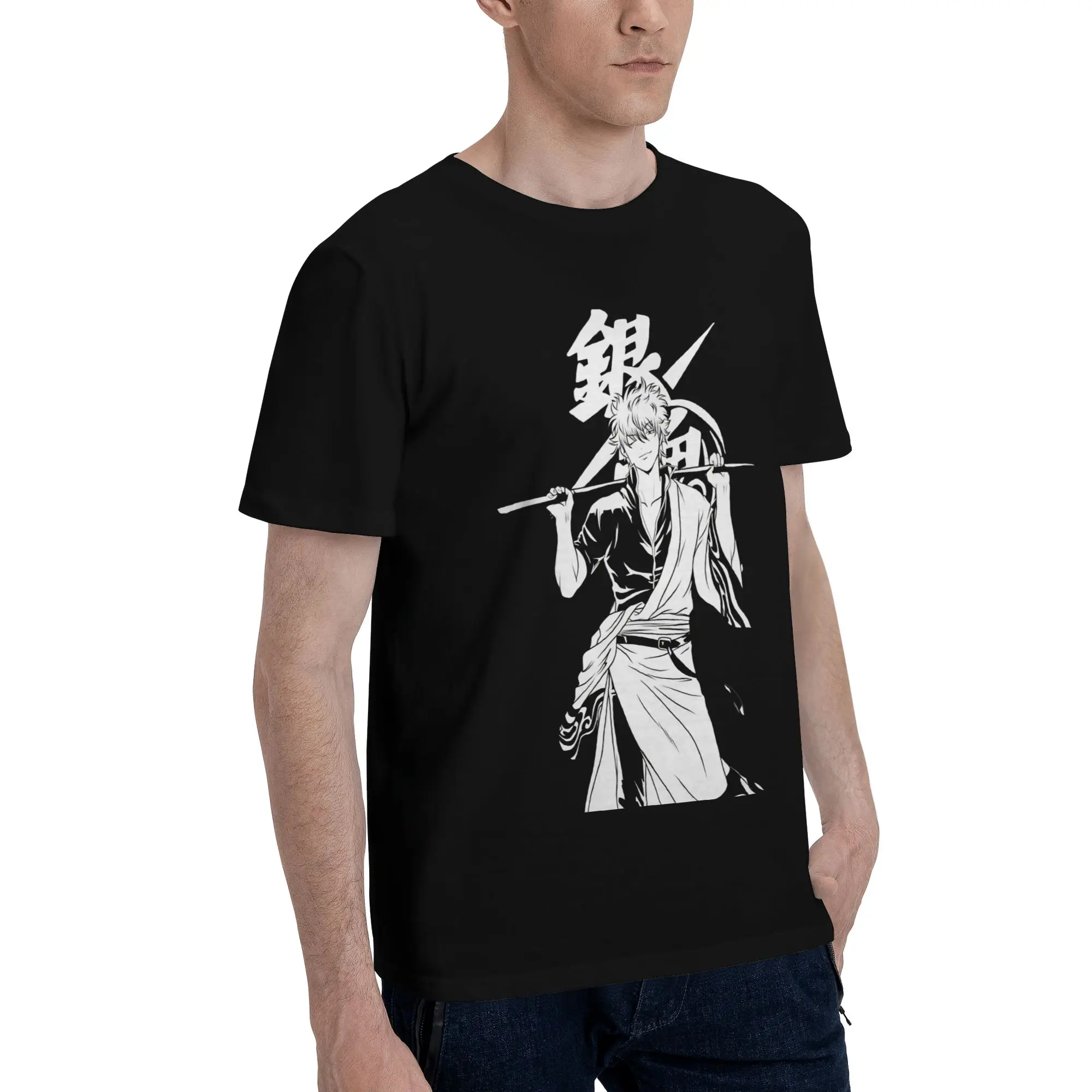 GINTOKI Funny Graphic 100% Cotton T-Shirt Bandai Gin Tama Tees Tops For Men