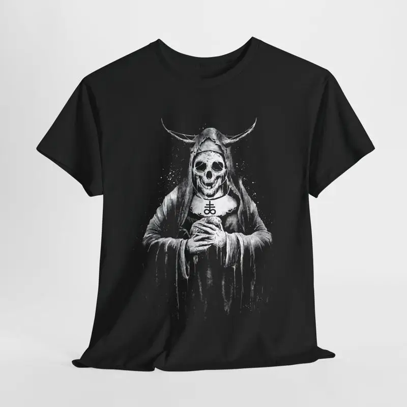 Сатанинская футболка Dark Art Evil с черепом и ворон Бафометом