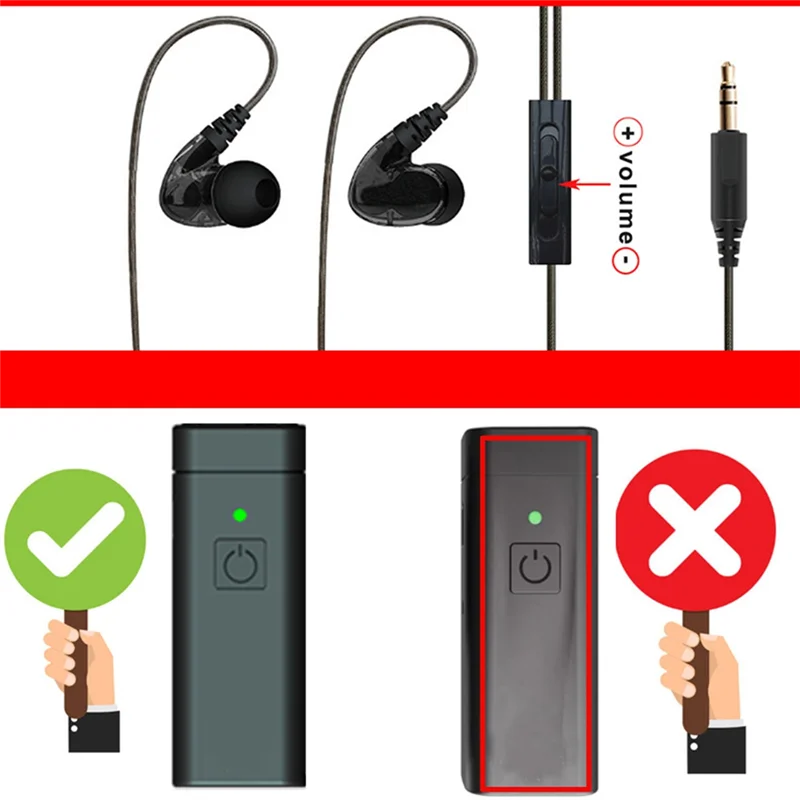 

ABVE-реального времени возврат ушей беспроводной комплект системы мониторинга наушников стерео передатчик приемник IEM для сцены певца