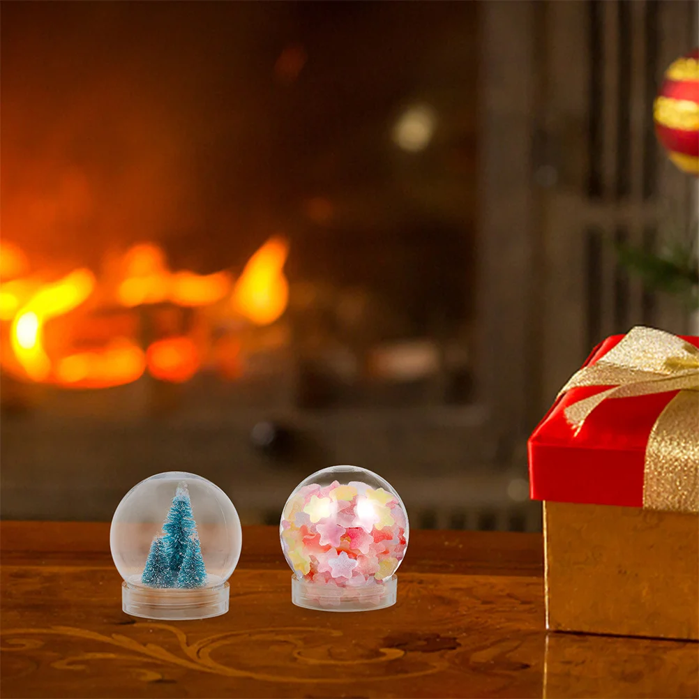 

20Pcs Plastic DIY Snow Globe Cap Transparent Craft Container for Photos Confetti Storage Party Favor Decoration