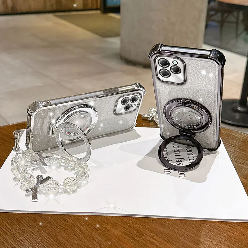 

Чехол для телефона Spark 20Pro с блестящим кольцом-держателем и шнурком, с покрытием, для Infinix Hot 30i, 40, 50i, 30, 10Play, 30Play, 9Play, Spark 20Pro