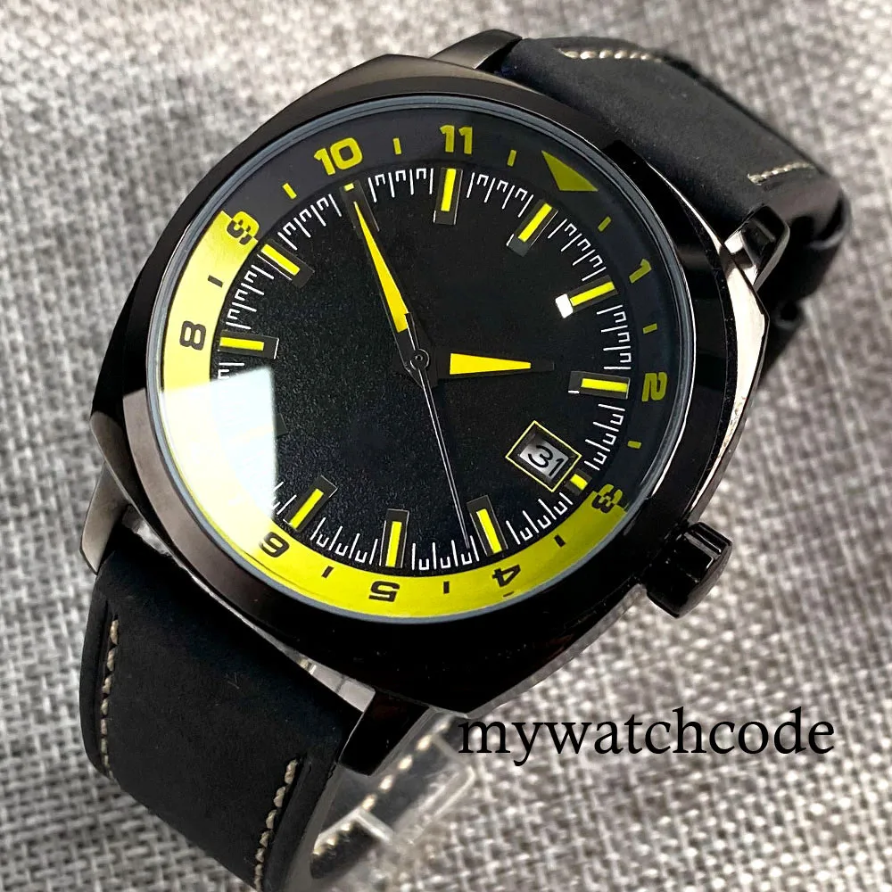 Cassic Vintage NH35A Mechanical Watch for Men Nologo Green/Blue/Black Clock Reloj Hombre Dress Watch Calendar Date Business