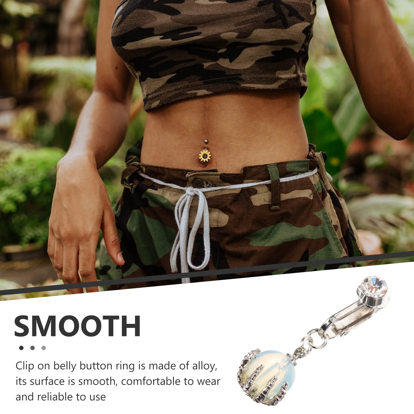 هالوين وهمية السرة الدائري غير ثقب كليب على حلقات زر البطن استرخى البطن مجوهرات للنساء خاتم السرة وهمية #6