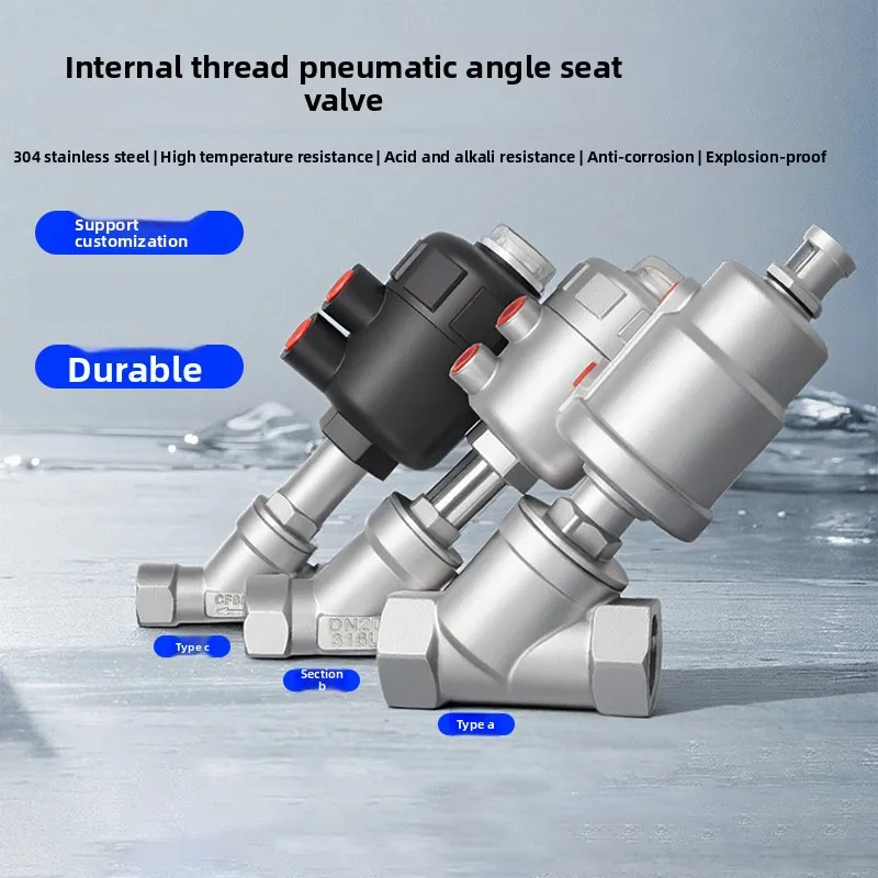 

Пневматический угловой седельный клапан из нержавеющей стали 304, утолщенный, паровой, Y-образный, высокотемпературный, с внутренней резьбой