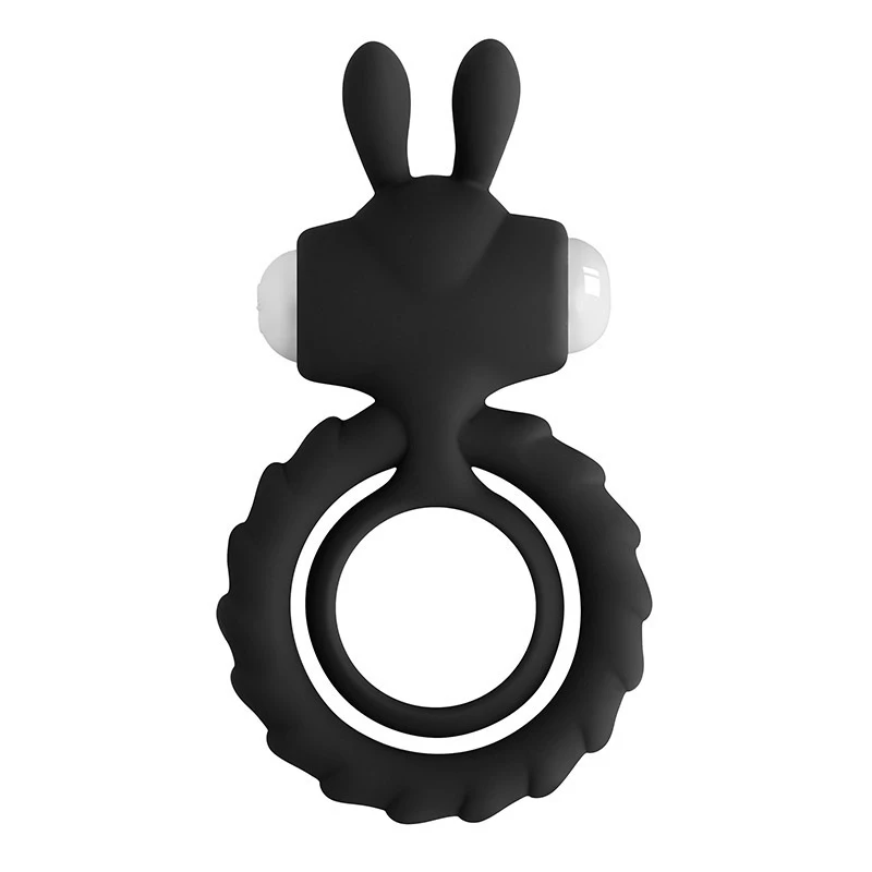 Penis Ring Delay Ejaculation Erection Durable Cock Rings Enhance Dual Vibrating Sex Toy for Men Couples Vibrator with Rabbit Ear