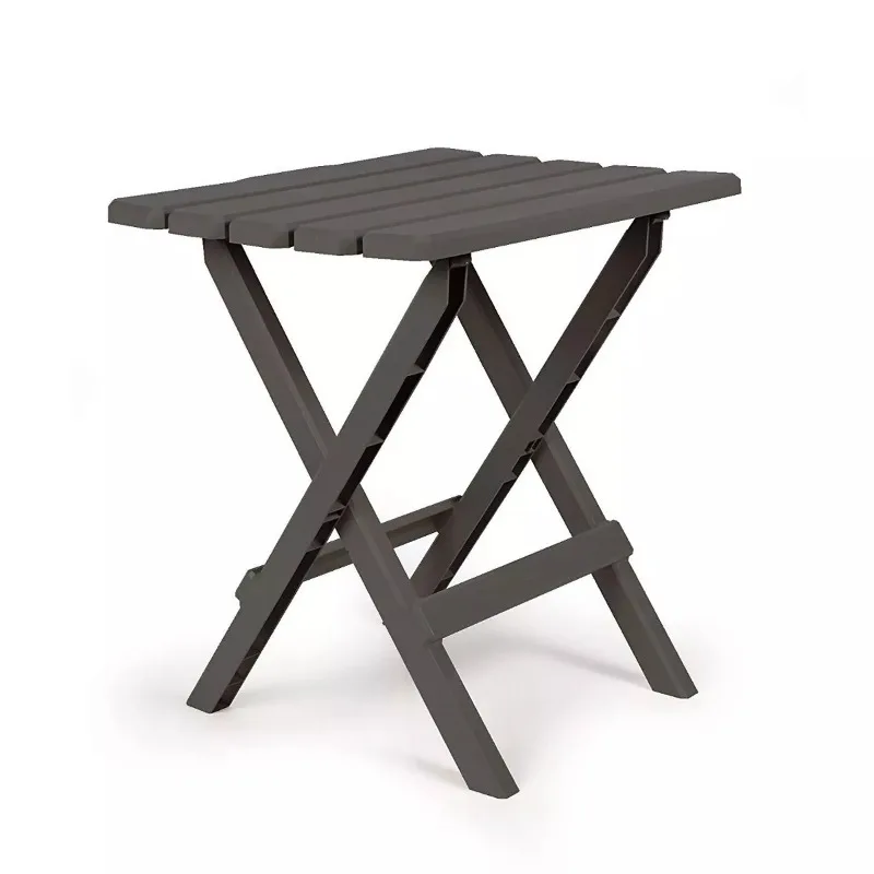 US Large Adirondack Portable Outdoor Furniture Folding Table, Charcoal UV resistant resin construction protects against fading