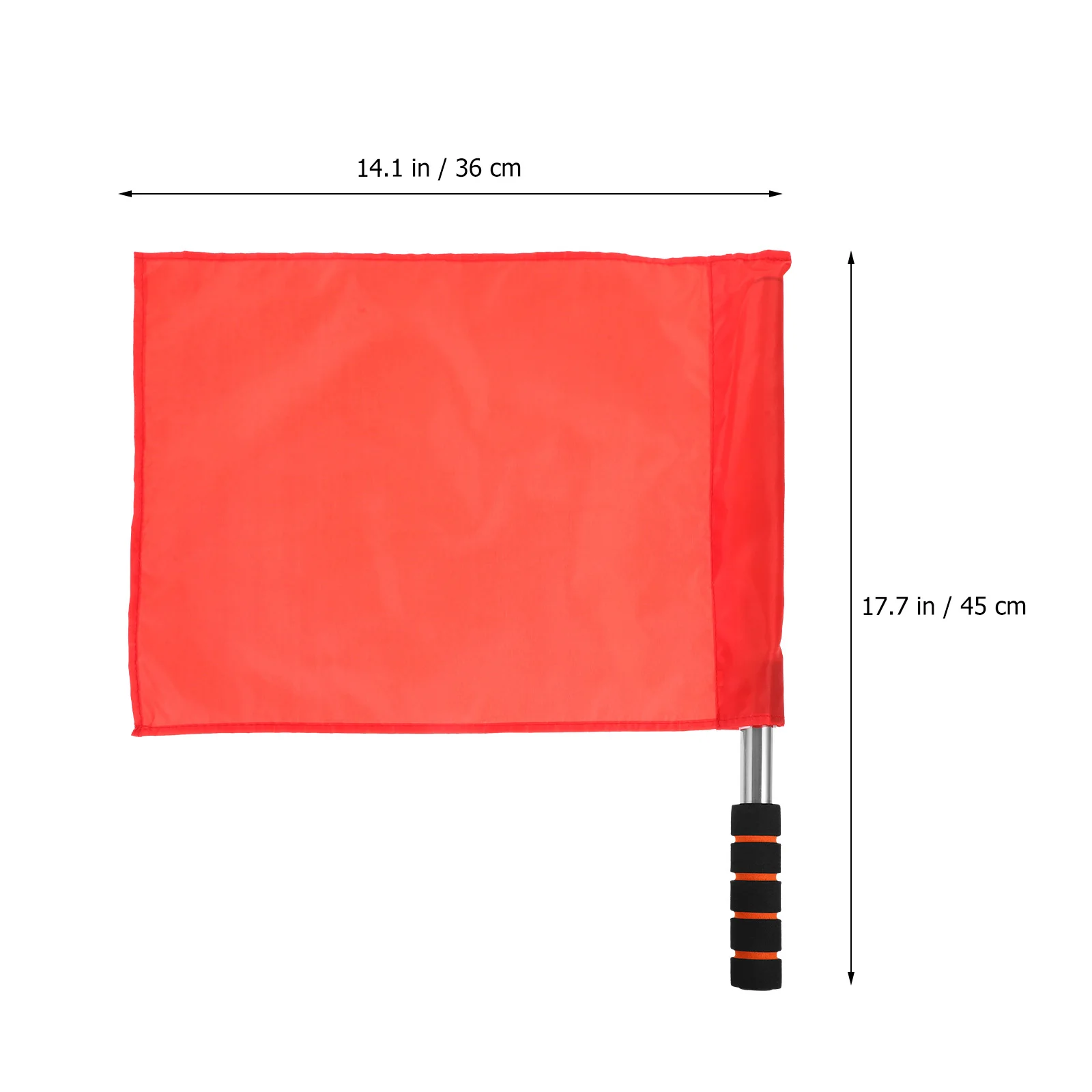 Soccer Referee Flags Outdoor Stainless Steel Pole for Match Competition Red Commanding