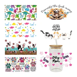 3D UV DTF Transfers Stickers 16oz Cup Wraps Cartoon Animal Dinosaur Printed For DIY Glass Ceramic Metal Leather Etc. D13084